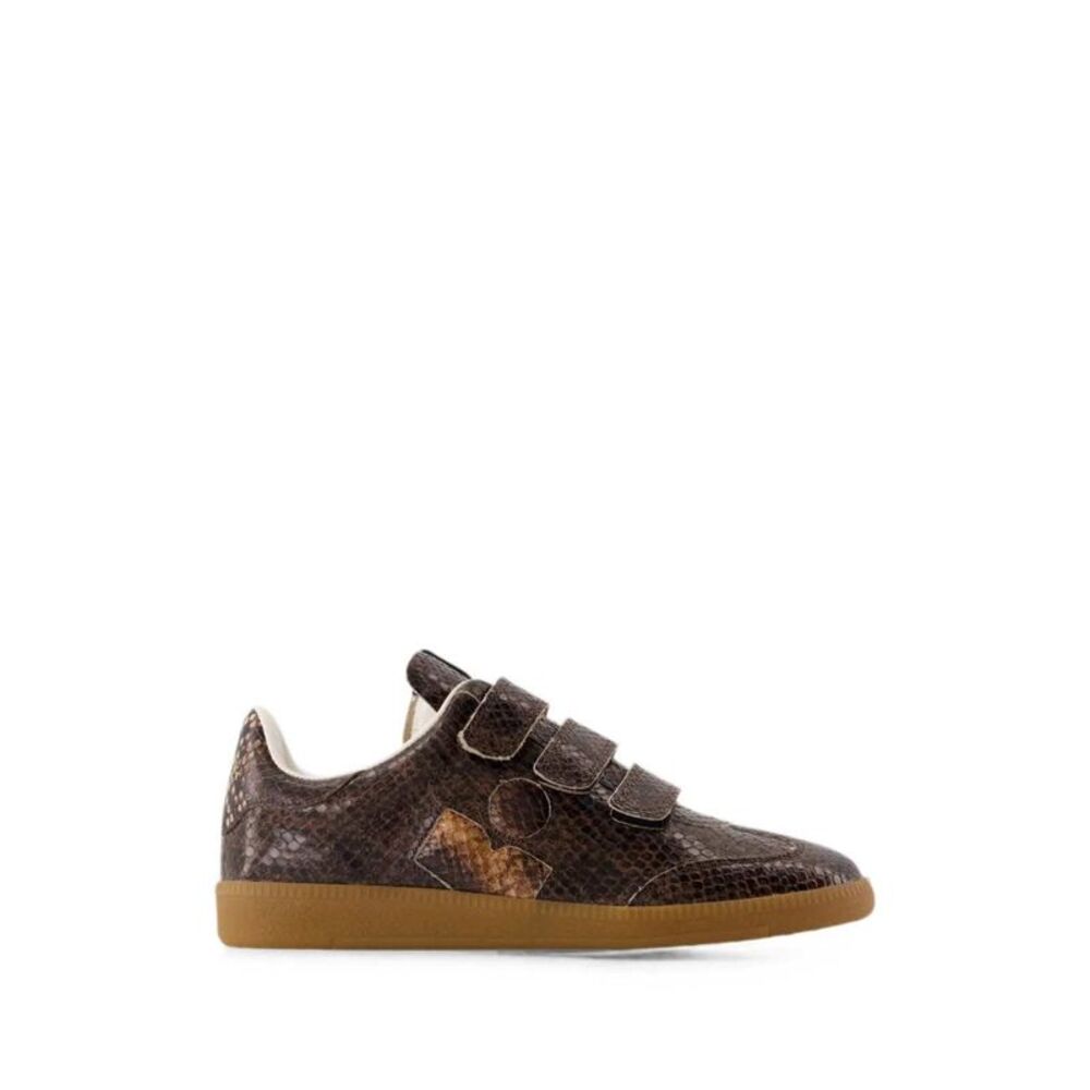 Marant Women Beth Sneakers With Snakeskin-Effect Velcro Strap